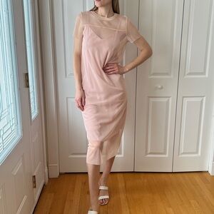 FOURTEENTH PLACE Pink Spaghetti Strap Shift Dress